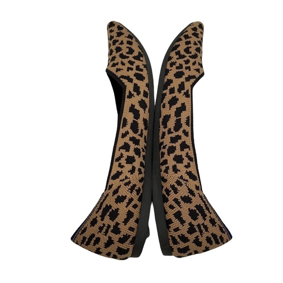 Rothy's Tan Black Leopard Animal Print Pointed Toe Slip-On Flats Size 10 Women's - Picture 5 of 8